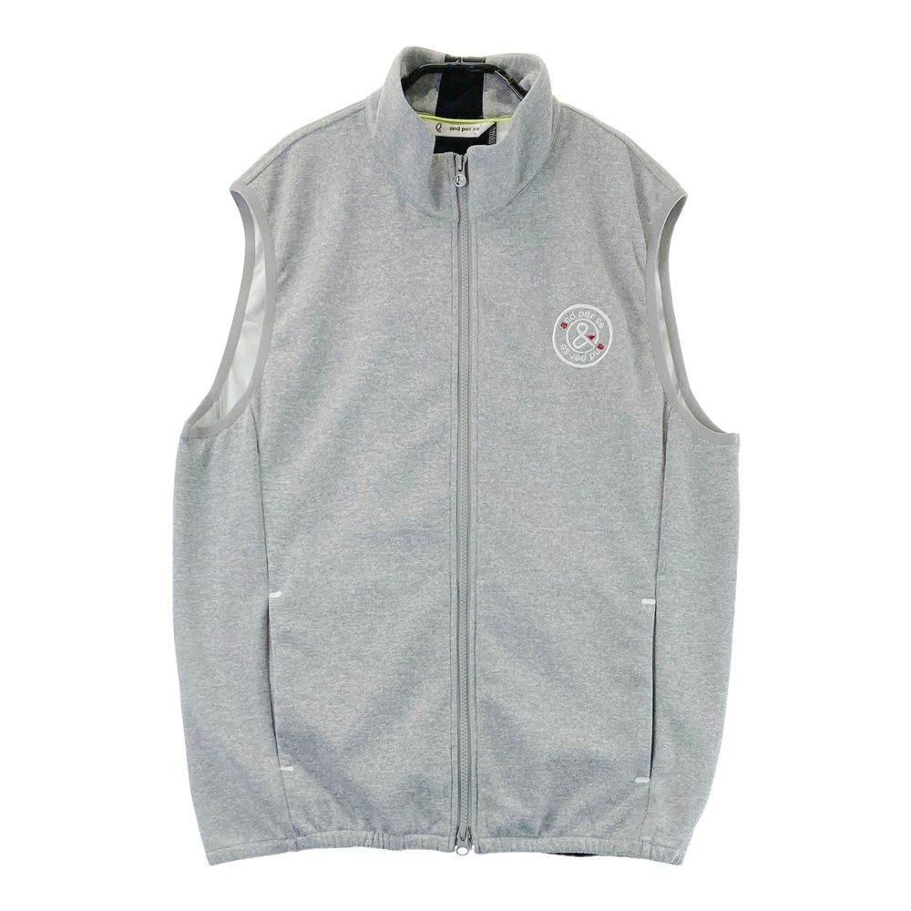 サイズ：L AND PER SE アンパスィ バックロゴ ジップアップベスト