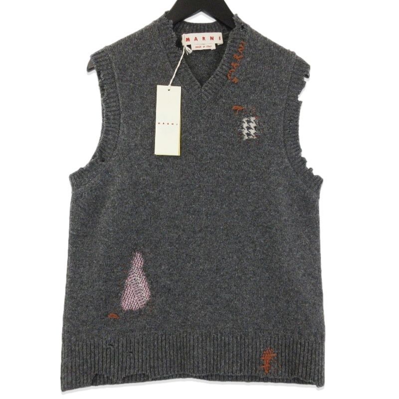 即完売 MARNI マルニ ダメージ ニット ベスト 刺繍入り 楽天市場】MARNI マルニ ベスト DVMG0045A0 UFC652 メンズ コットン