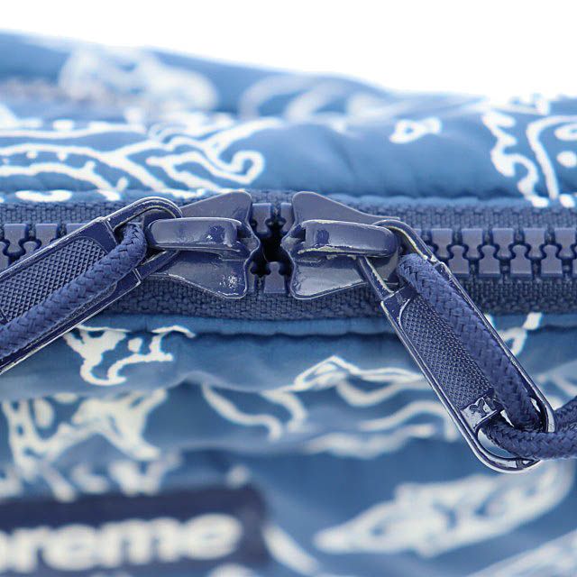 シュプリーム SUPREME 22AW Puffer Side Bag Blue Paisley パファー