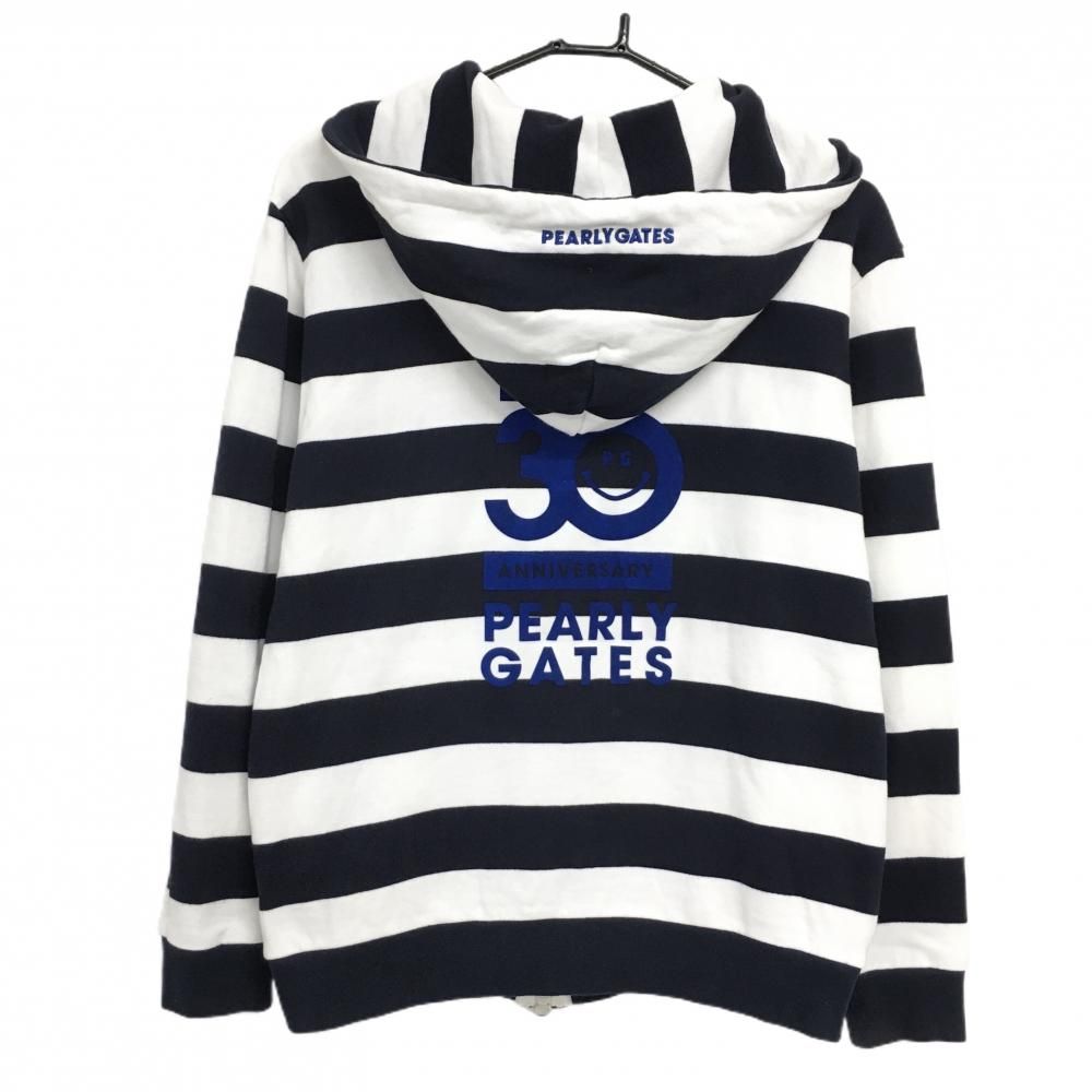 PEARLY GATES パーリーゲイツ ジップパーカー ネイビー×白 ボーダー パーリーゲイツ ジップパーカー 白×ネイビー ボーダー 30周年