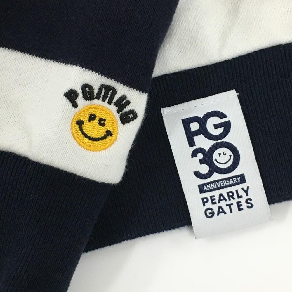 パーリーゲイツ ジップパーカー 白×ネイビー ボーダー 30周年