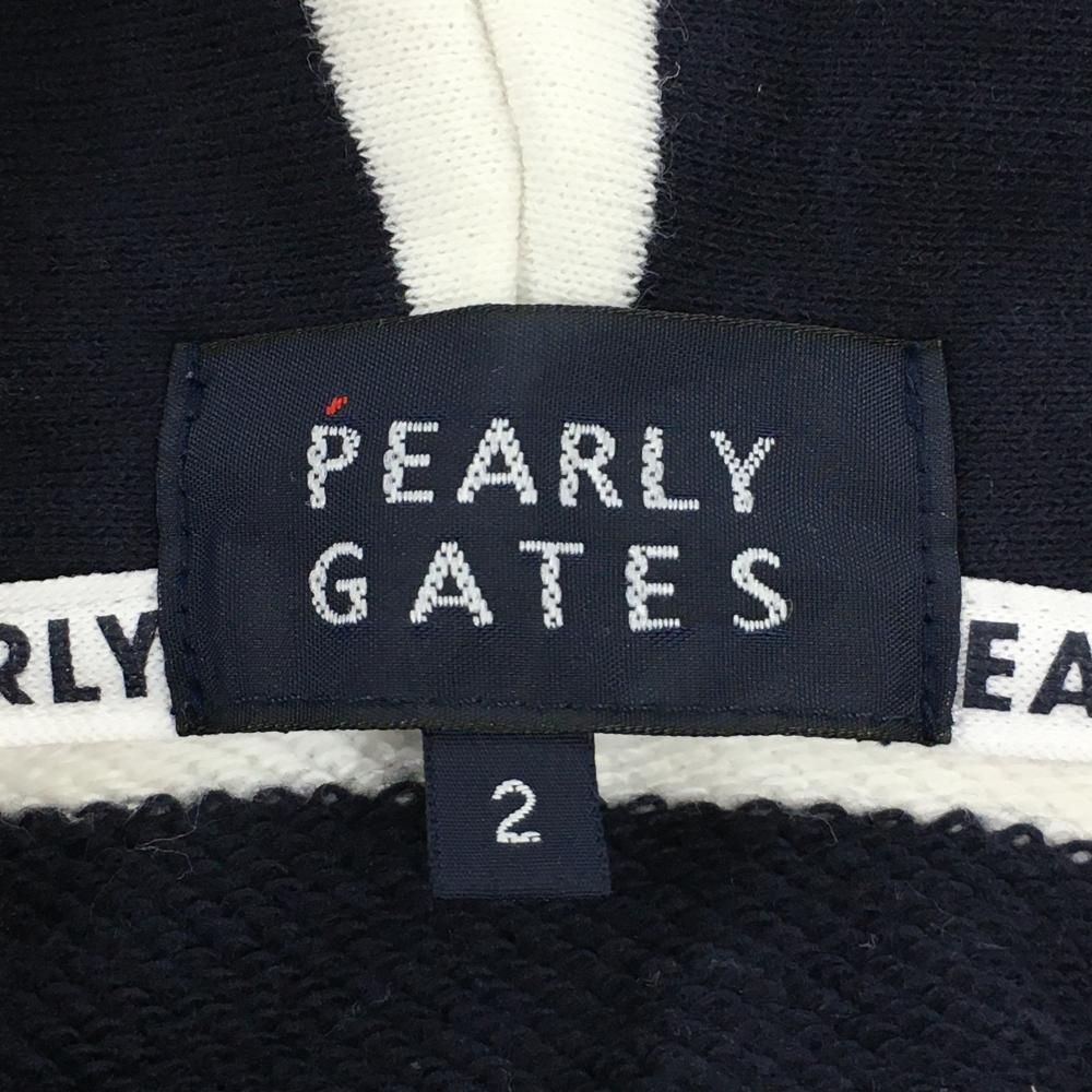 パーリーゲイツ ジップパーカー 白×ネイビー ボーダー 30周年