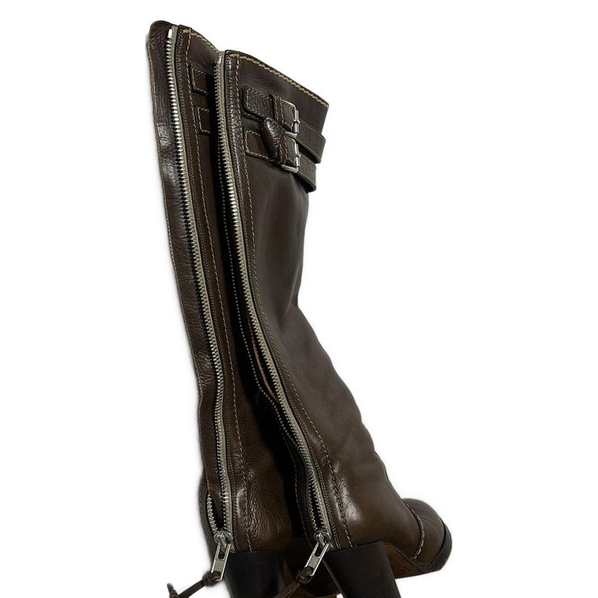 Chloé ブラウンレザー ロングブーツ 37（大幅値下げ可能） Chloe(クロエ) ロングブーツ 37 レディース ダークブラウン ニーハイ