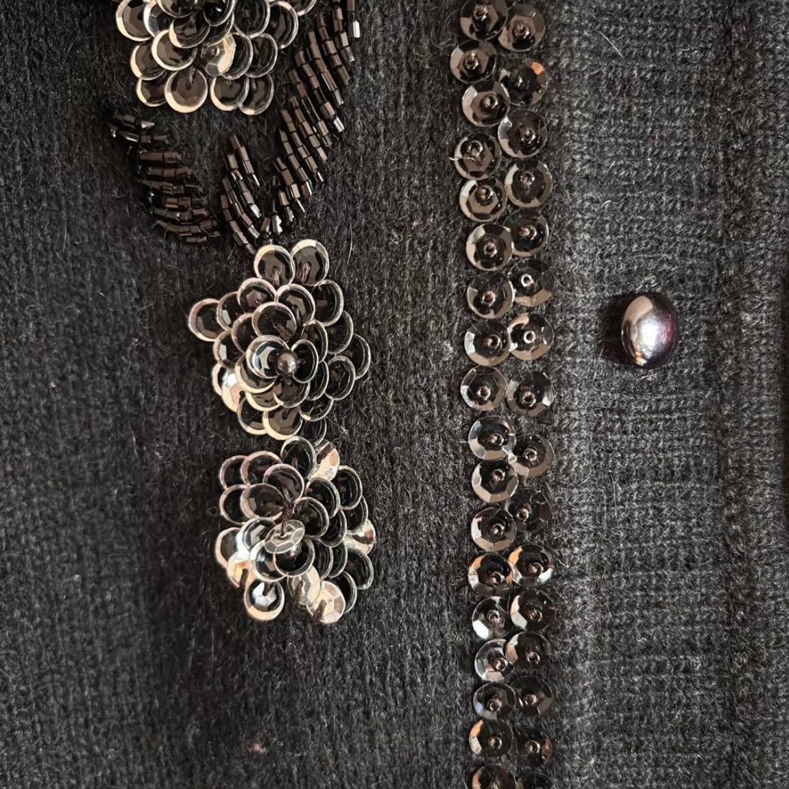 昭和レトロ刺繍ニットカーディガン ヴィンテージカーディガン 刺繍 花