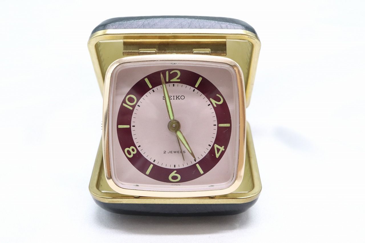 W269-2】動作品 SEIKO セイコー 2石 手巻き トラベルウォッチ ゼンマイ