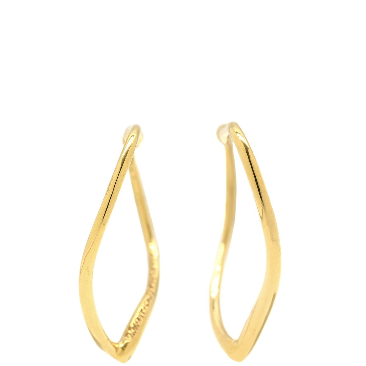 TIFFANY ティファニー K18YG オープンハートフープピアス 美品】TIFFANY ティファニー K18 オープンハート ピアス 6244 TIFFANY