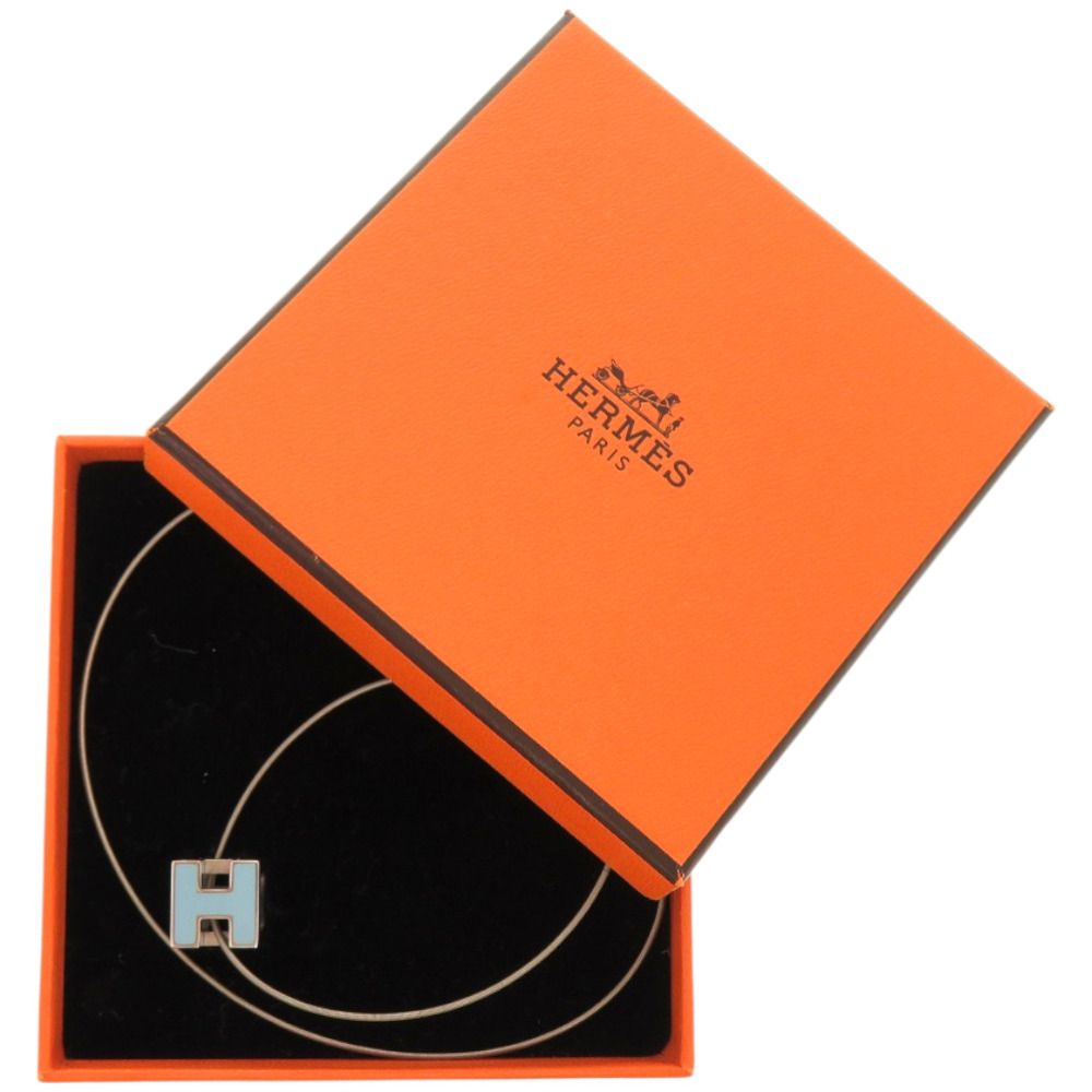 美品 エルメス カージュドアッシュ Hキューブ メタル ライトブルー 青