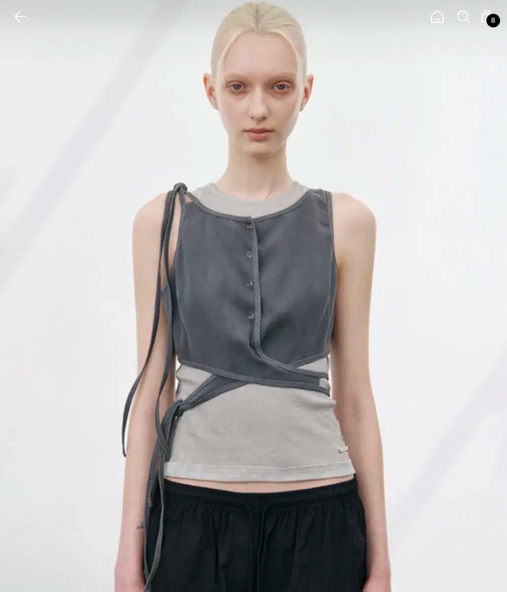 スタジオテーブル TWISTED CROP TOP CHARCOAL(新品)