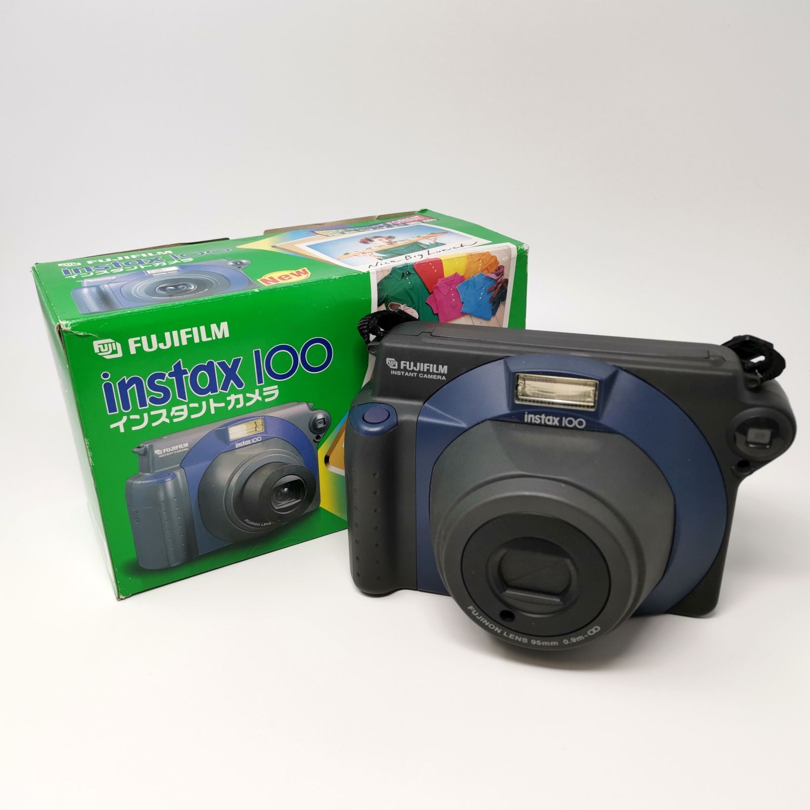 フジフィルム instax 100 インスタントカメラ 横長ワイド画面 フィルムないため動作未 通電 済み 箱あり 電池式 管理番号