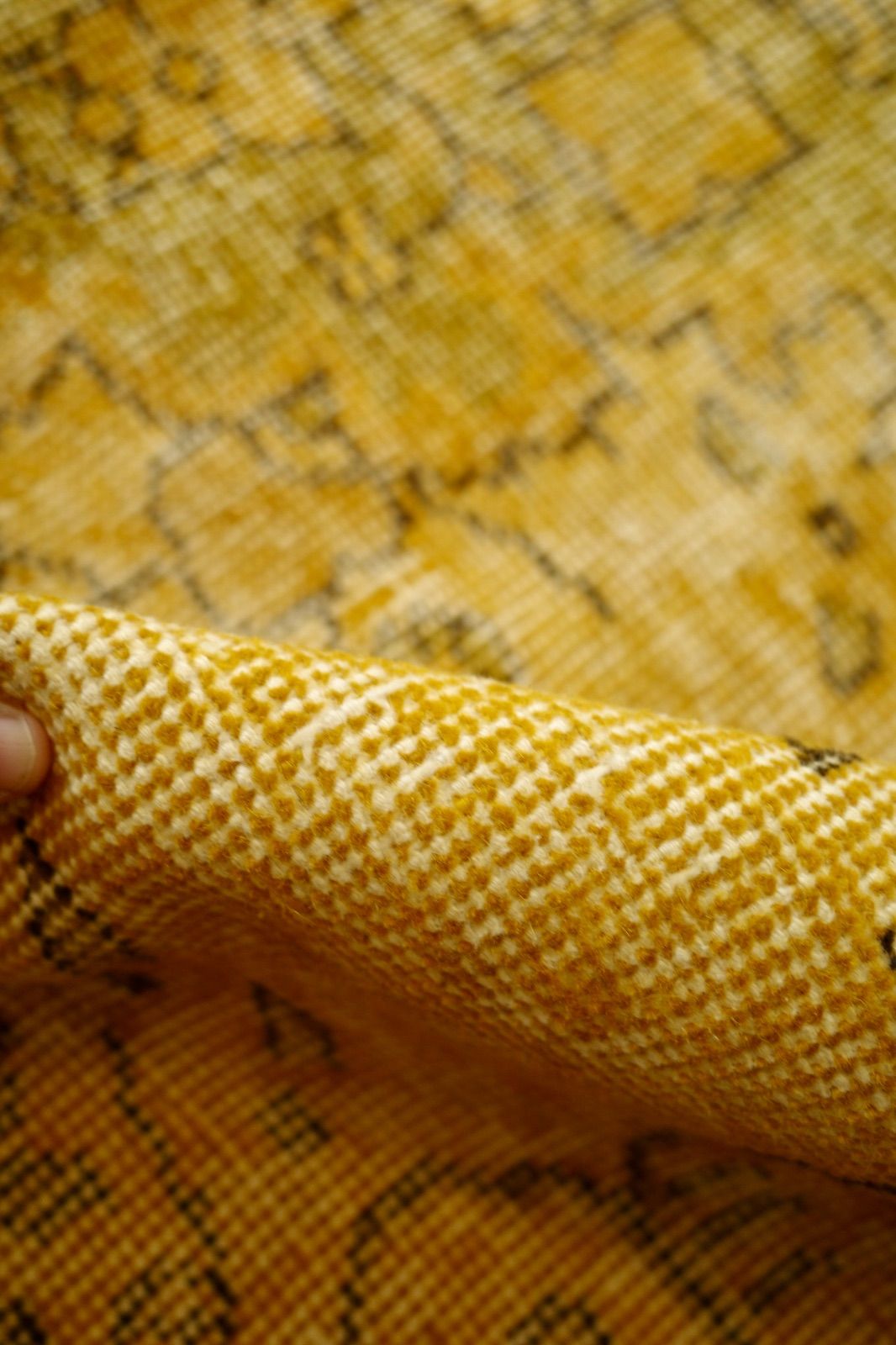 トルコ ヴィンテージラグ イエローオーバーダイ - メルカリ