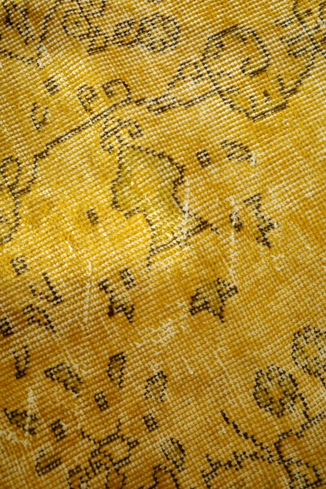 トルコ ヴィンテージラグ イエローオーバーダイ ギャッベ（ギャベ