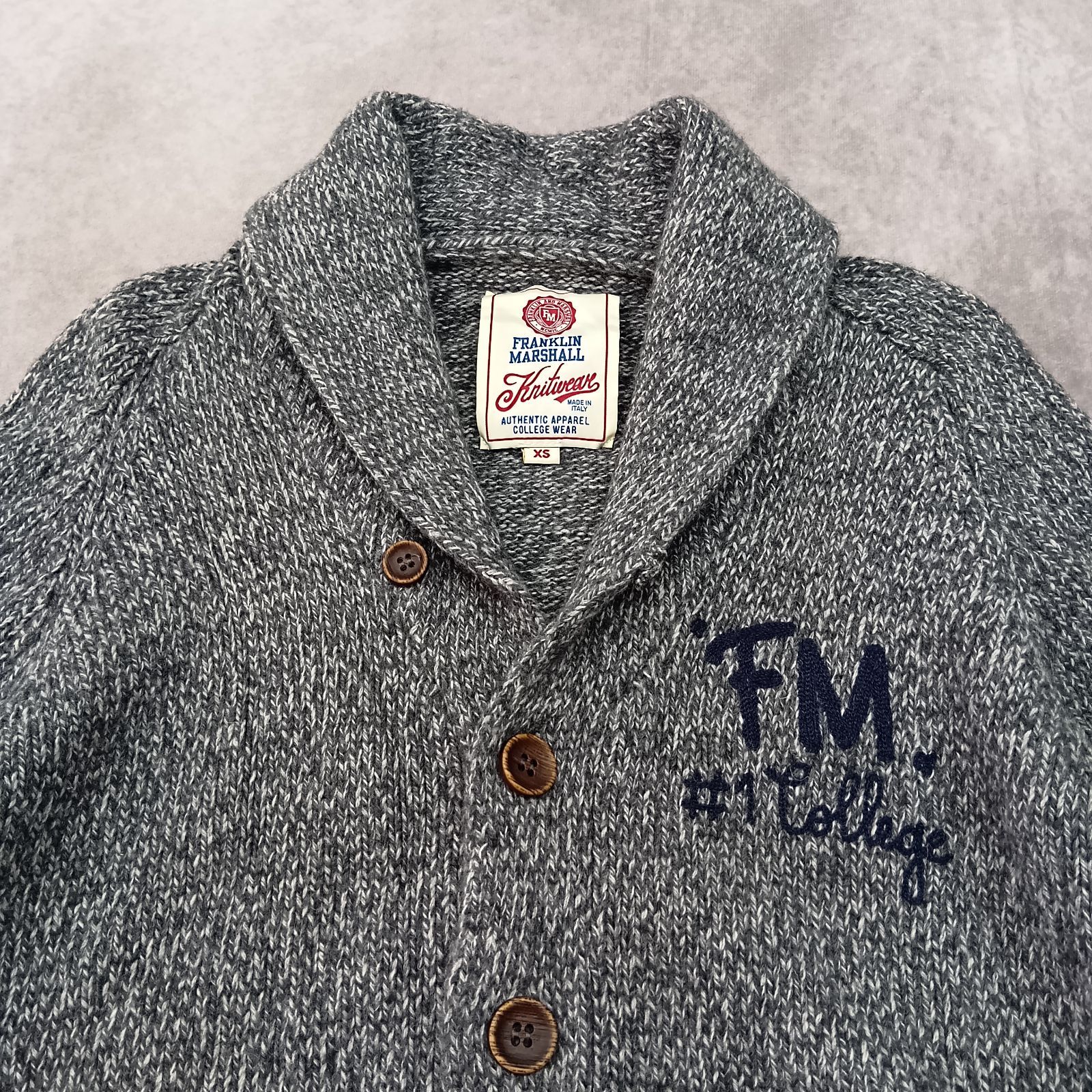 Franklin Marshall XSサイズ Y2K ニットカーディガン ショールカラー 