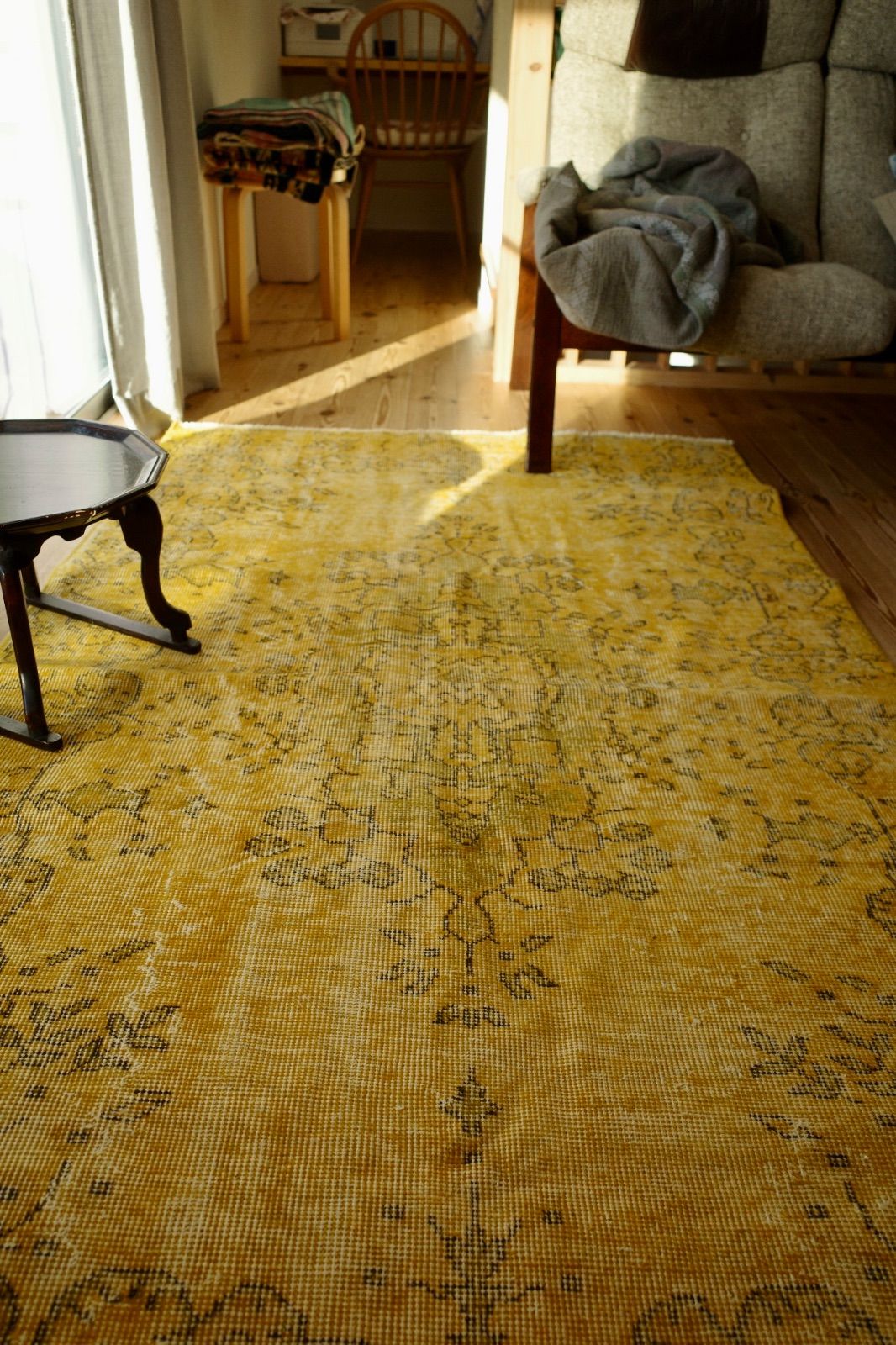 トルコ ヴィンテージラグ イエローオーバーダイ - メルカリ