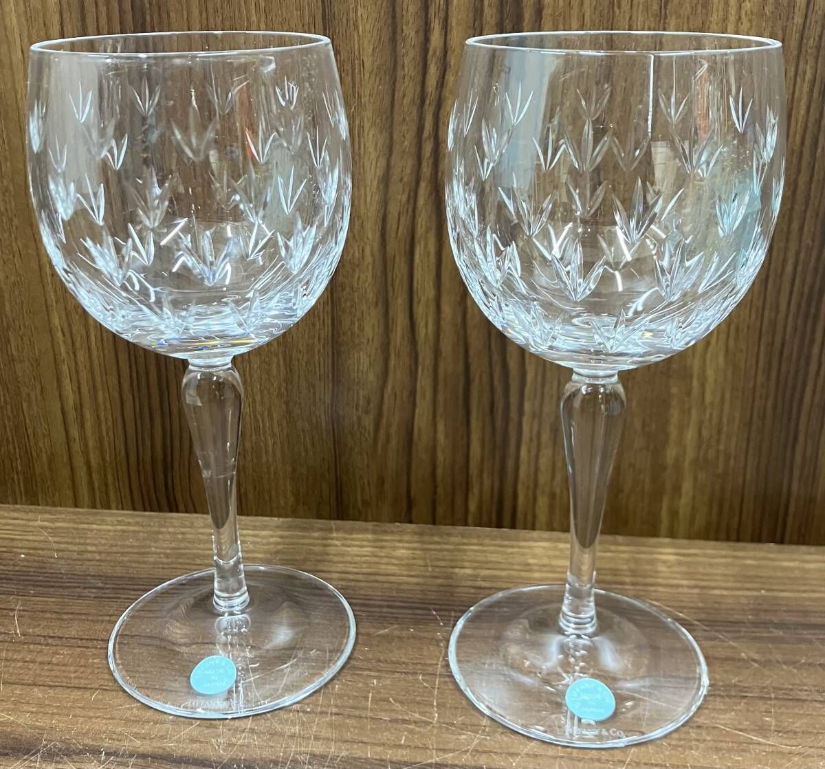 TIFFANY&Co.／ティファニー ワイングラス フローレット 2客セット 