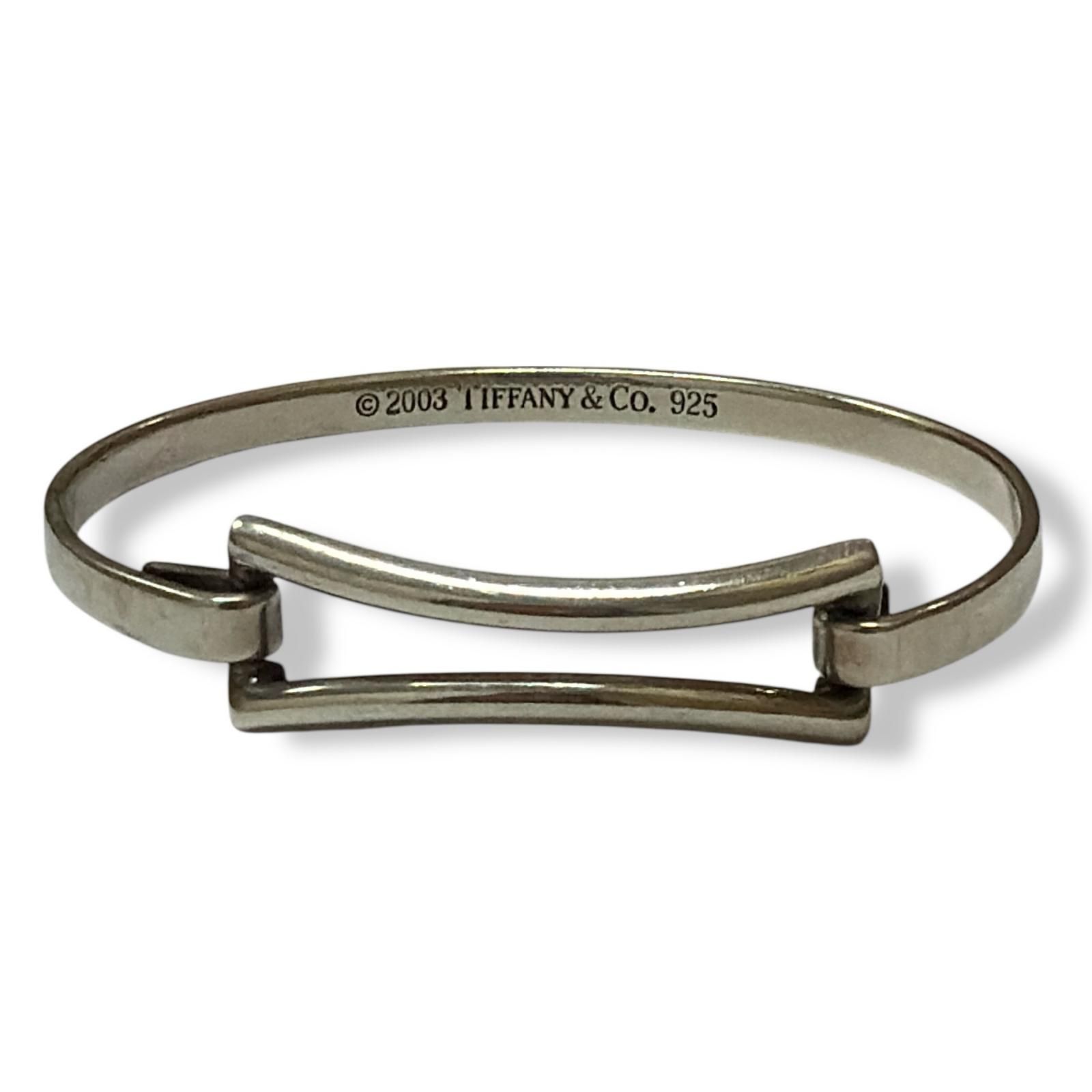 Tiffany & Co. シルバー925 オープン バングル ブレスレット TIFFANY&Co. オープンレクタングル オープンスクエアバングル