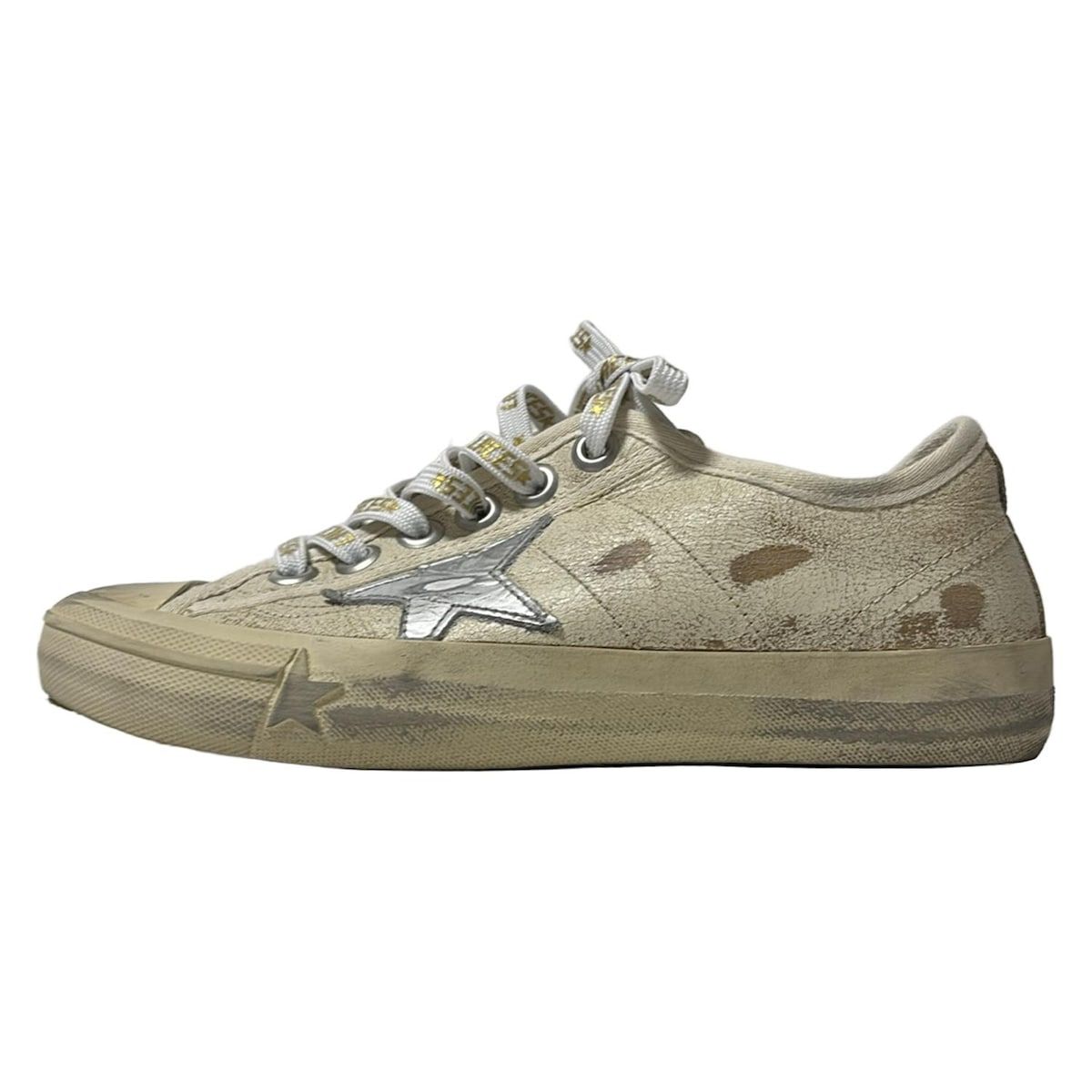 美品 ゴールデングース 36 スーパースター レザー ダメージ加工 スニーカー GOLDEN GOOSE(ゴールデングース) スニーカー 36 レディース アイボリー