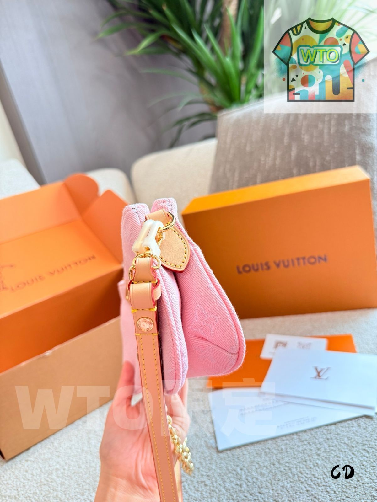 今日特価】Louis Vuitton Pink Denim Mahjong Bag・ルイ・ヴィトン