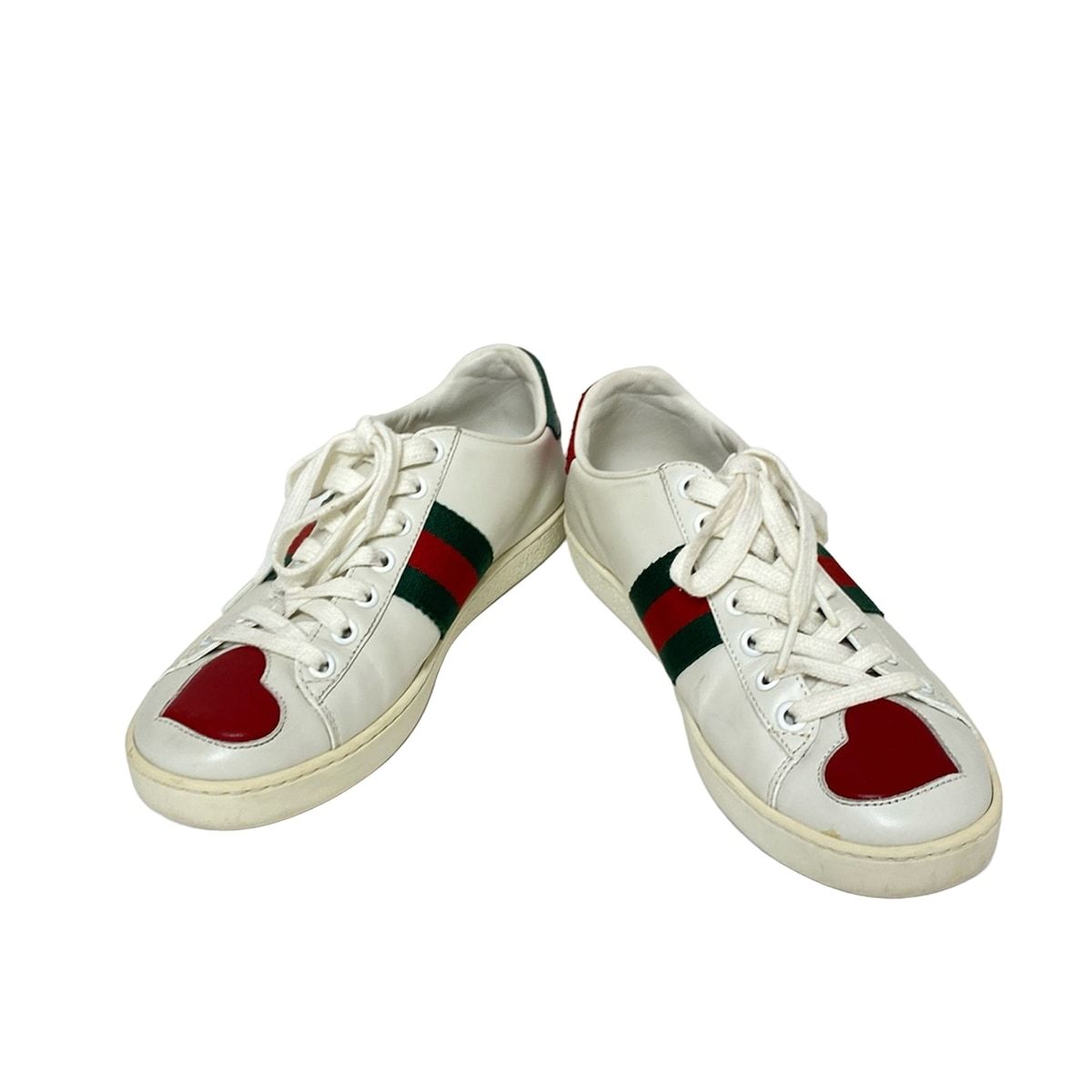 GUCCI(グッチ) スニーカー 35 レディース - 435638 白×レッド×グリーン