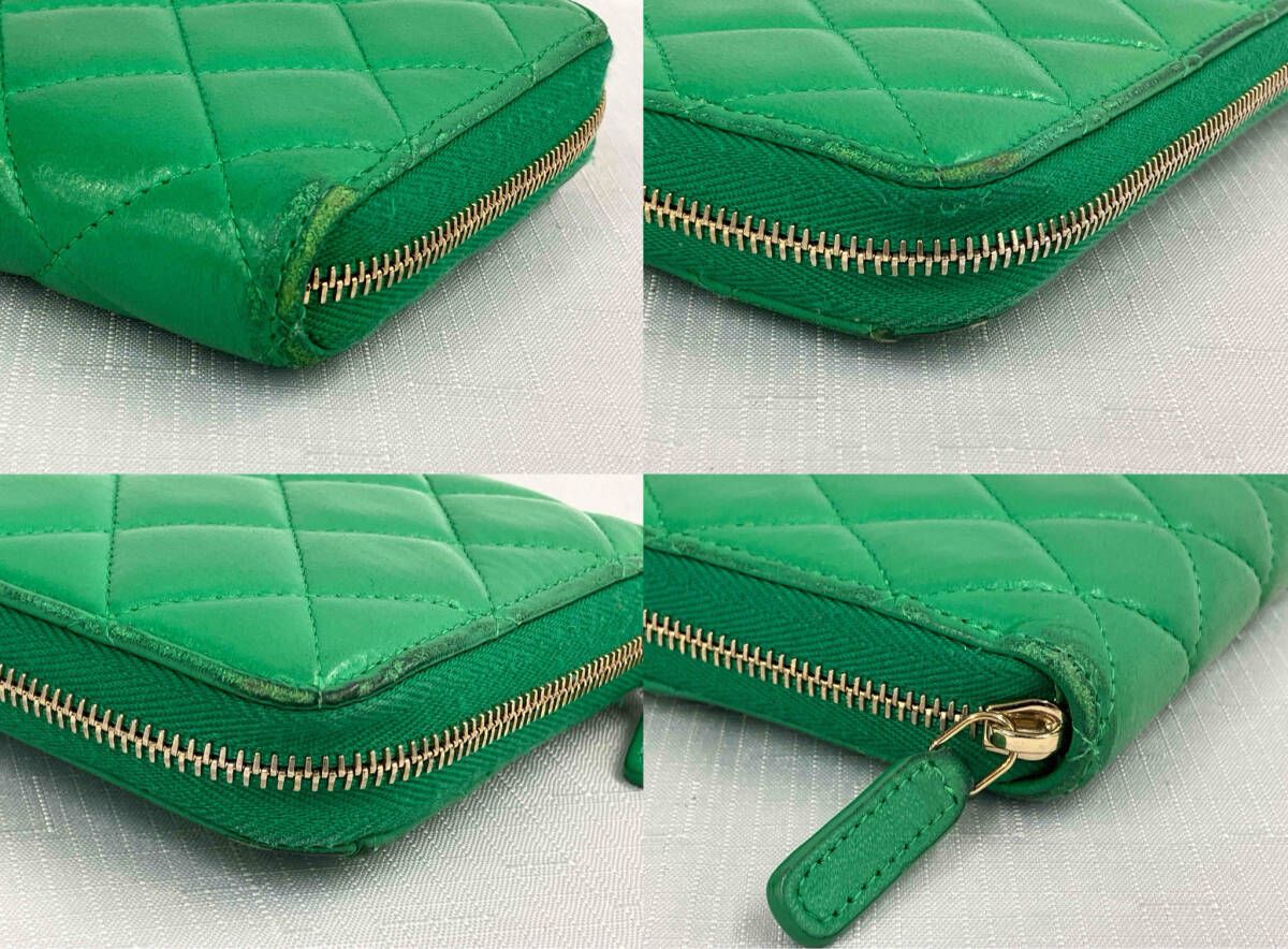 シャネル 長財布 エナメル ブリリアント オリーブグリーン 14番 2025年