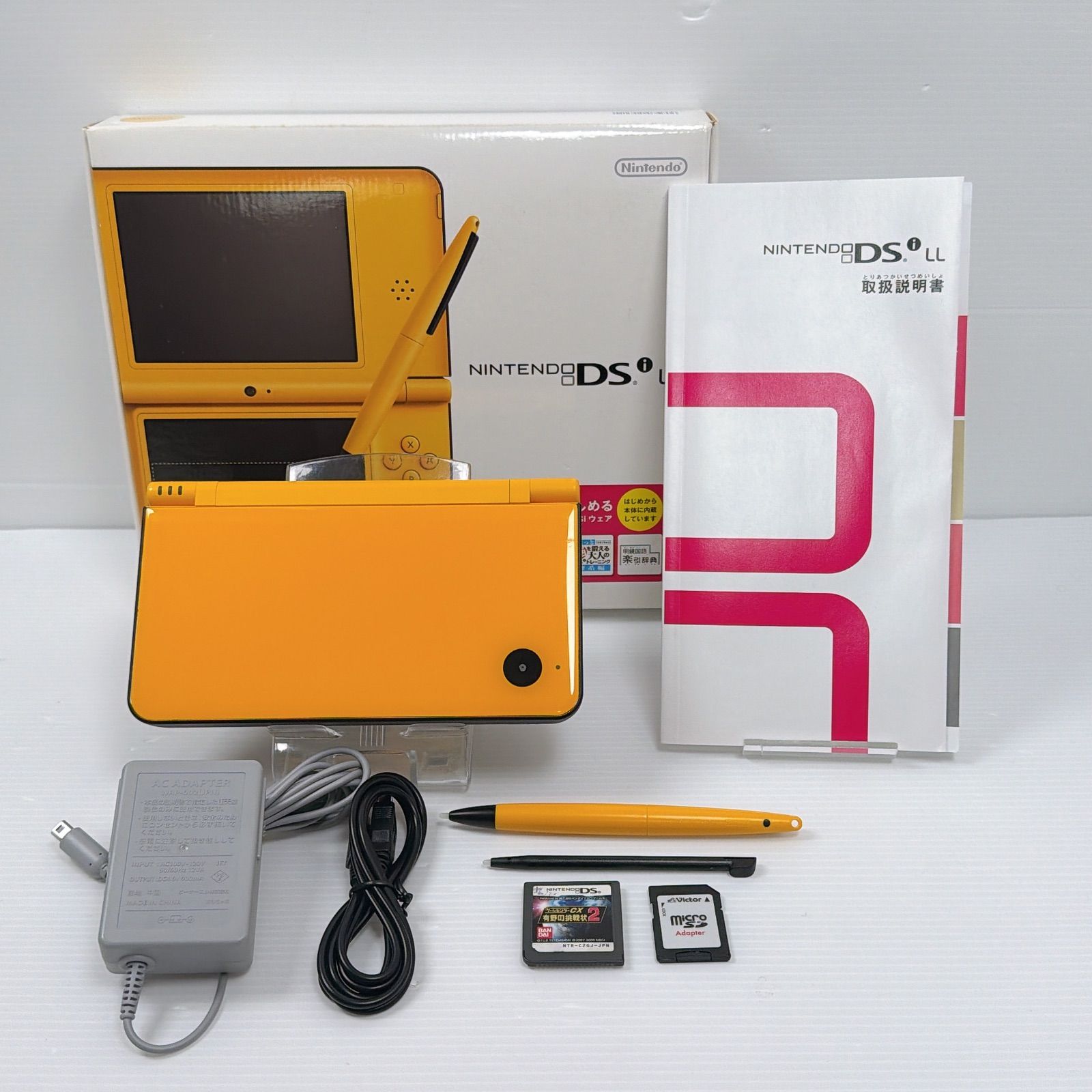 テレビゲーム 美品 ニンテンドー DSiLL イエロー 遊べるセット 動作 