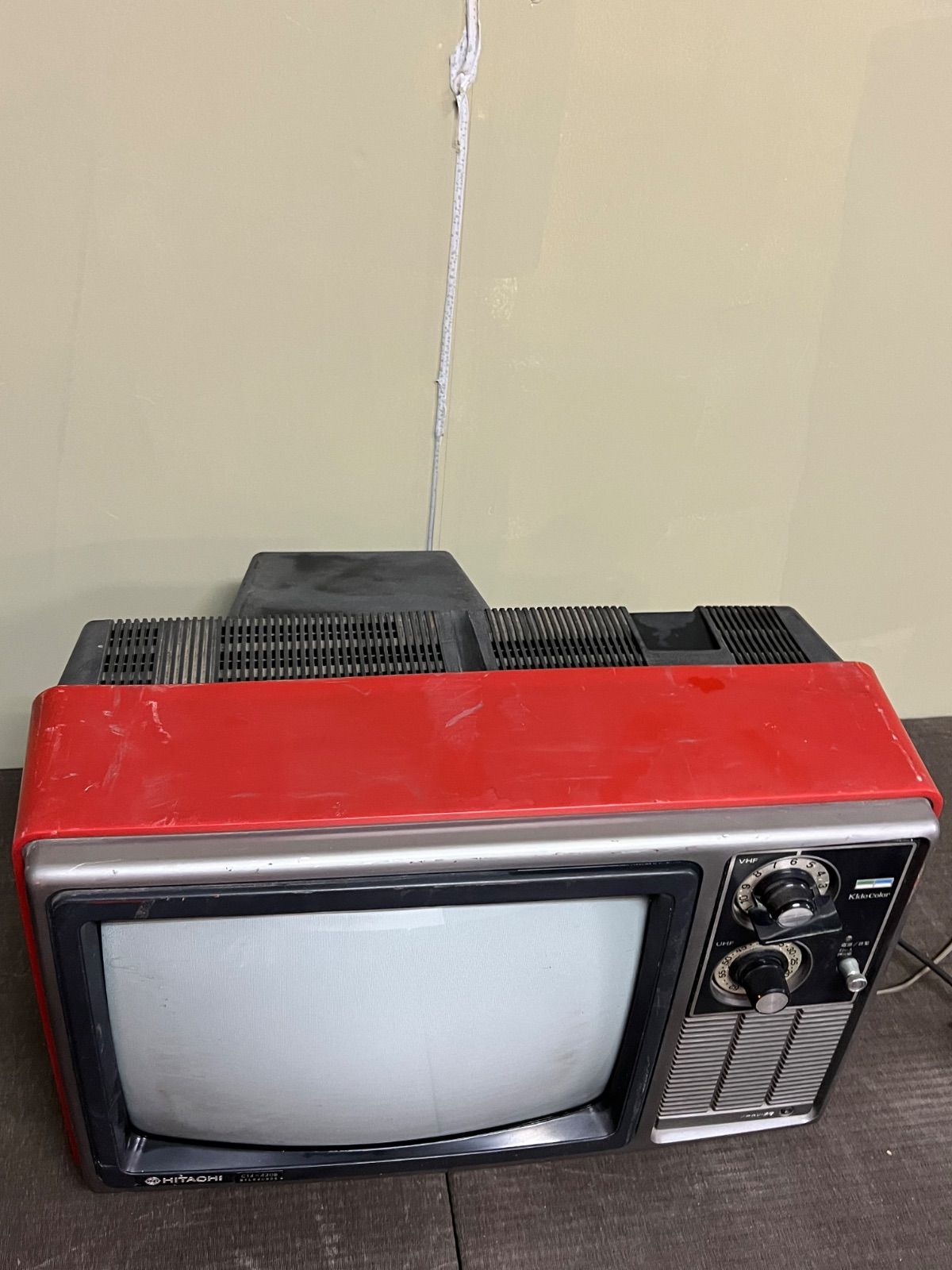 ⭐︎ 昭和 レトロ HITACHI ブラウン管 テレビ c14_4208 BL_F - メルカリ