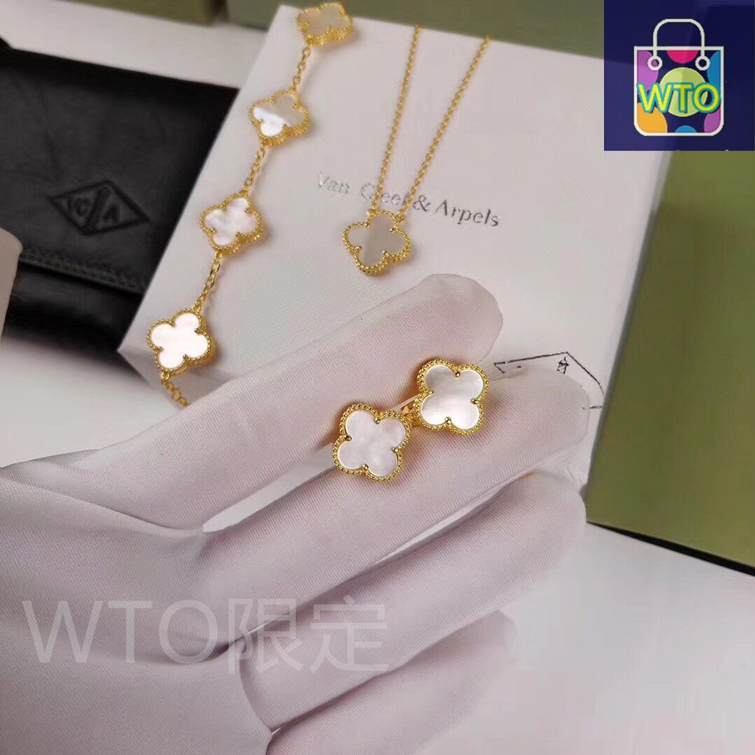 Van Cleef & Arpels マザーオブパールアルハンブラ ★保証書付き ヴィンテージ アルハンブラ ペンダント 18K ホワイトゴールド, マザー