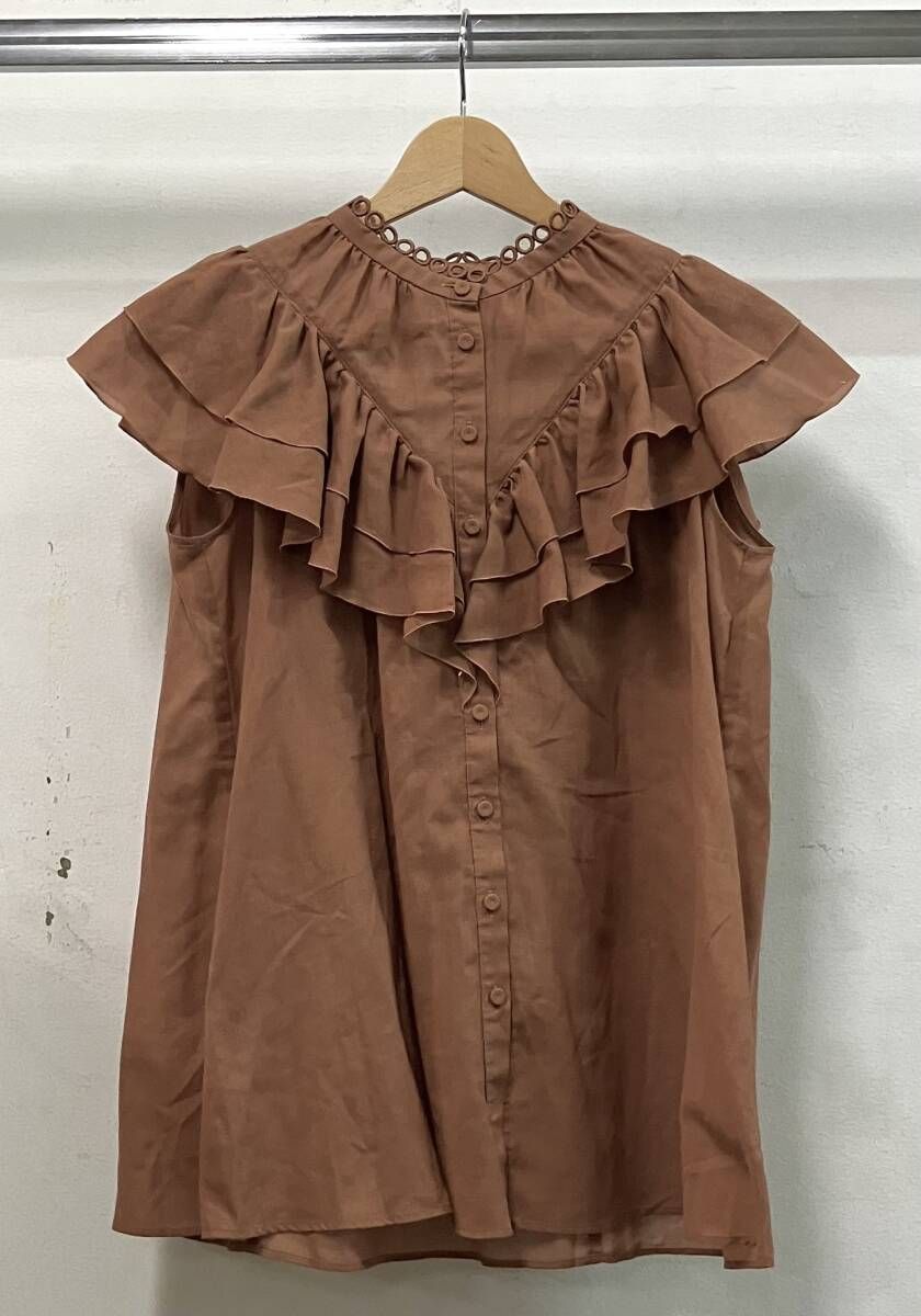 ANAYI アナイ 強撚ボイルダブルラッフルブラウス 半袖シャツ・ブラウス 