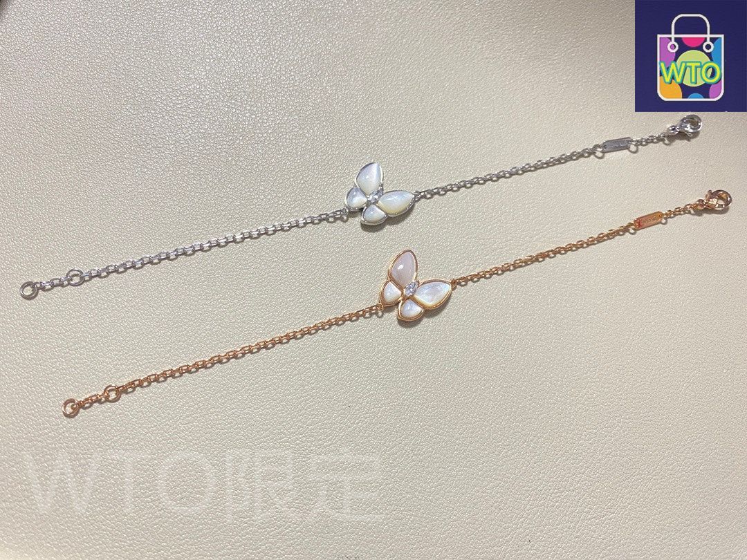 Van Cleef & Arpels スウィートバタフライブレスレット Sweet Butterflies bracelet 18K yellow gold, Mother-of-pearl- Van