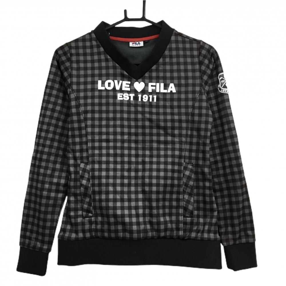 ■ 美品 FILA フィラゴルフ 裏起毛 ジップ チェック ブルゾン 4L □ 美品 FILA フィラゴルフ 裏起毛 ジップ チェック ブルゾン 4L