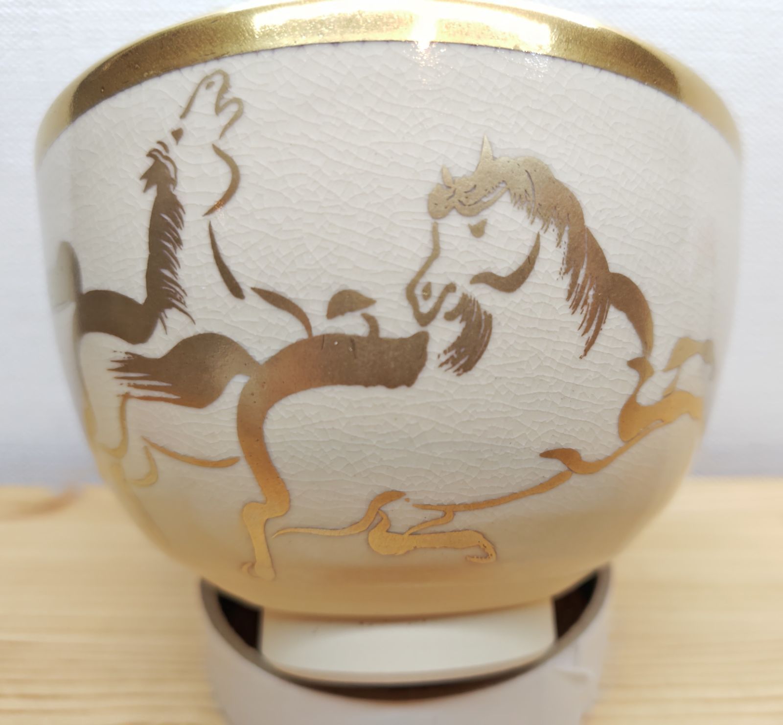 逢絢亭】茶道具 茶碗 京焼 馬の絵 内金塗 幸泉作 木箱付き - メルカリ