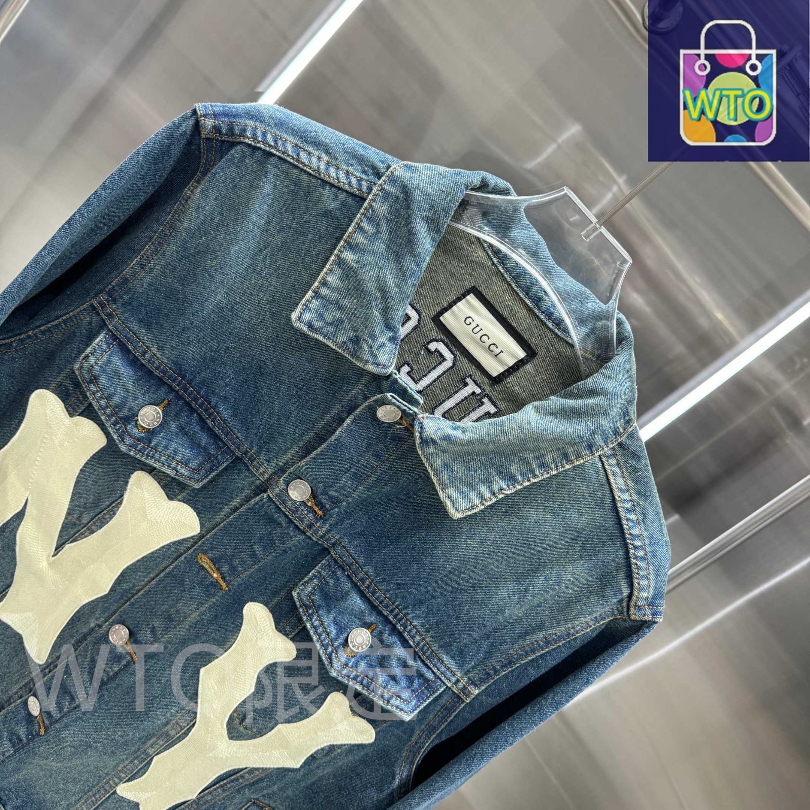 本日限定特価】Gucci × NYヤンキース コラボ デニムジャケット 刺繍