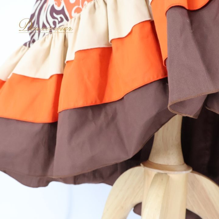 フラダンス 衣装 ワンピース ドレス オレンジ系 アロハスタンダード