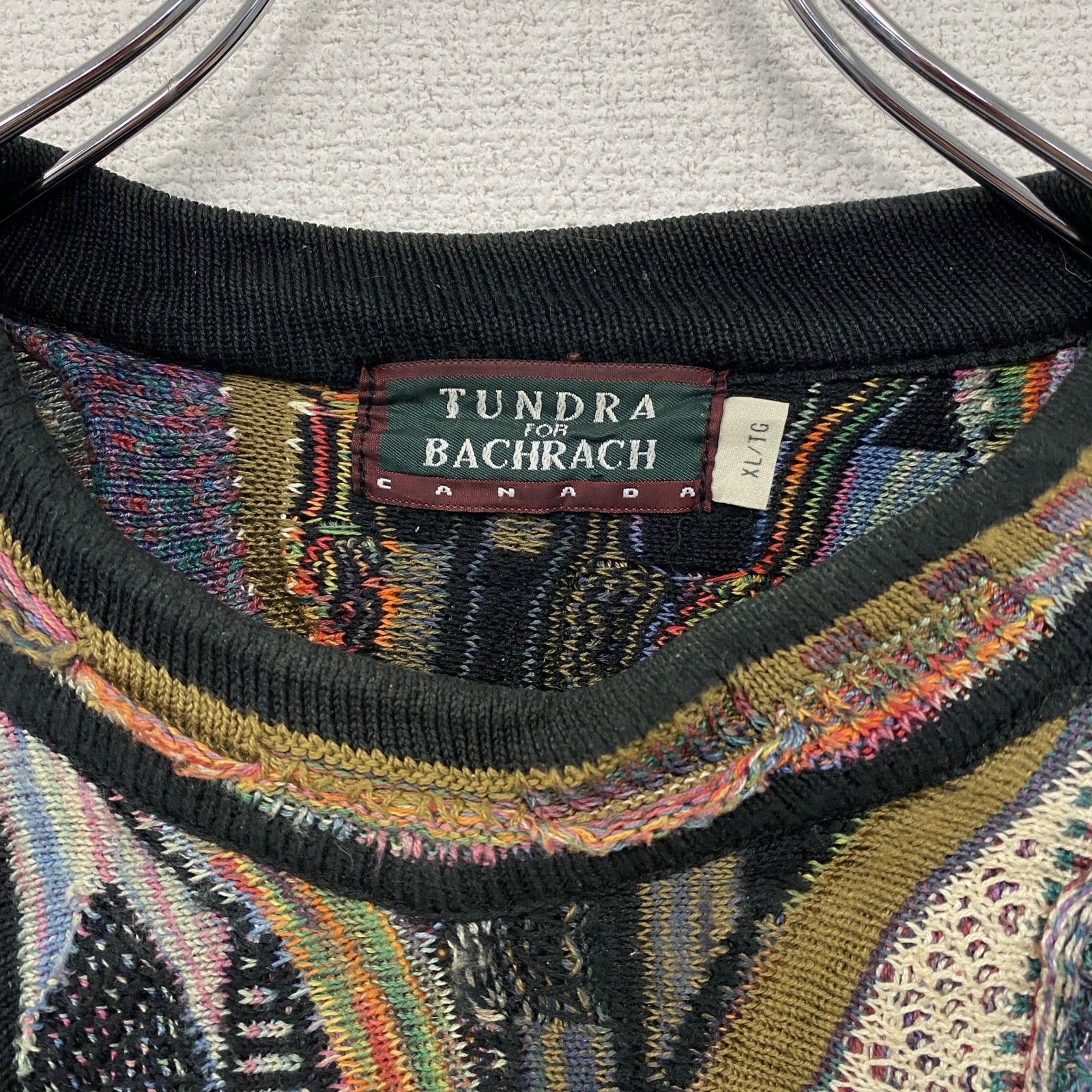 希少‼️ 80s TUNDRA 総柄 ニット マルチカラー COOGI 風 着画 希少‼️ 80s TUNDRA 総柄 ニット マルチカラー COOGI 風 着画 L