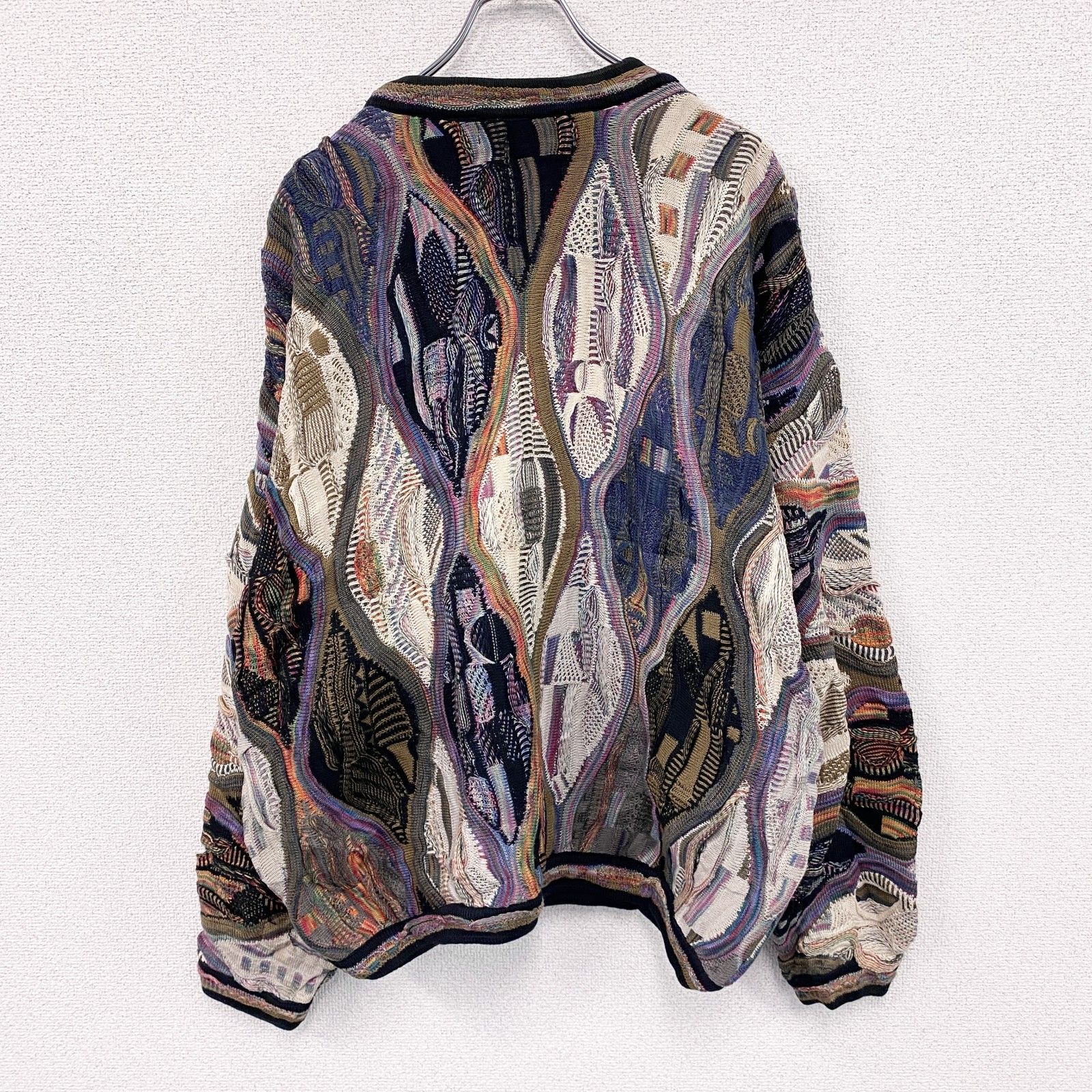 古着 used TUNDRA FOR BACHRACH COOGI風ニットセーター 3Dニット 総柄
