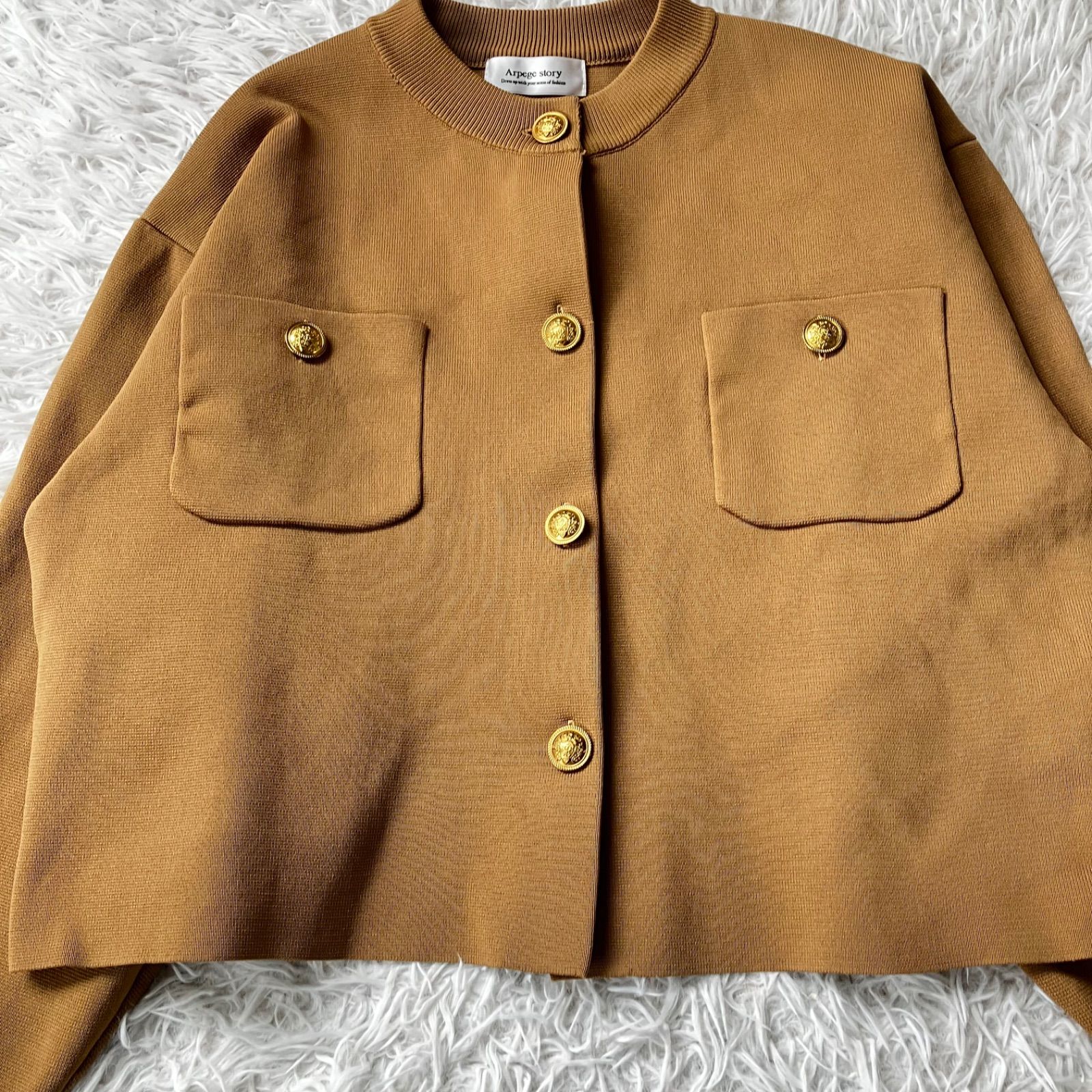 美品 Arpege story アルページュストーリー 金釦ニットジャケット