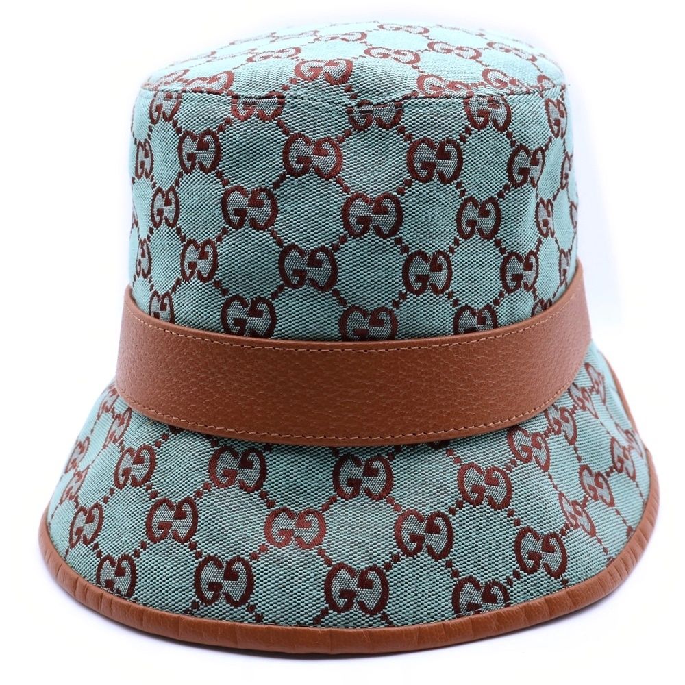 GUCCI　バケハ GUCCI (グッチ) GGキャンバス バケットハット 帽子 ライトブルー