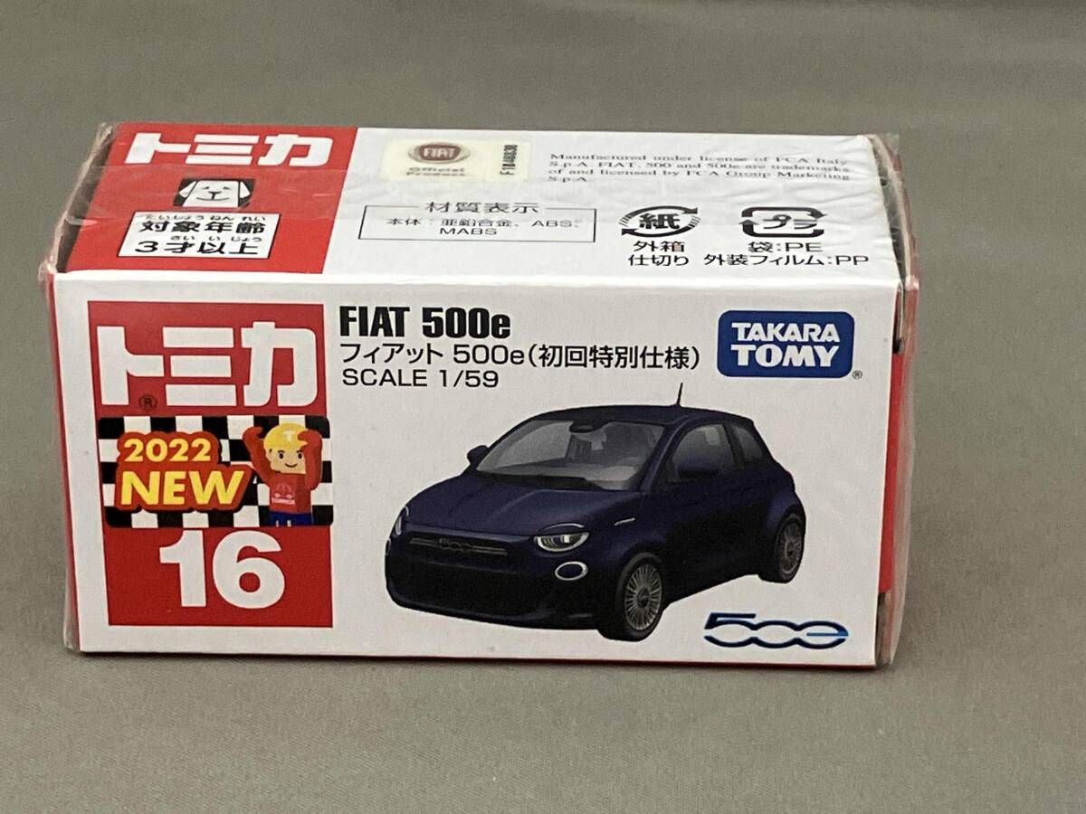 トミカ No.16 フィアット 500e(初回特別仕様) 赤箱 ロゴ白字 ベトナム