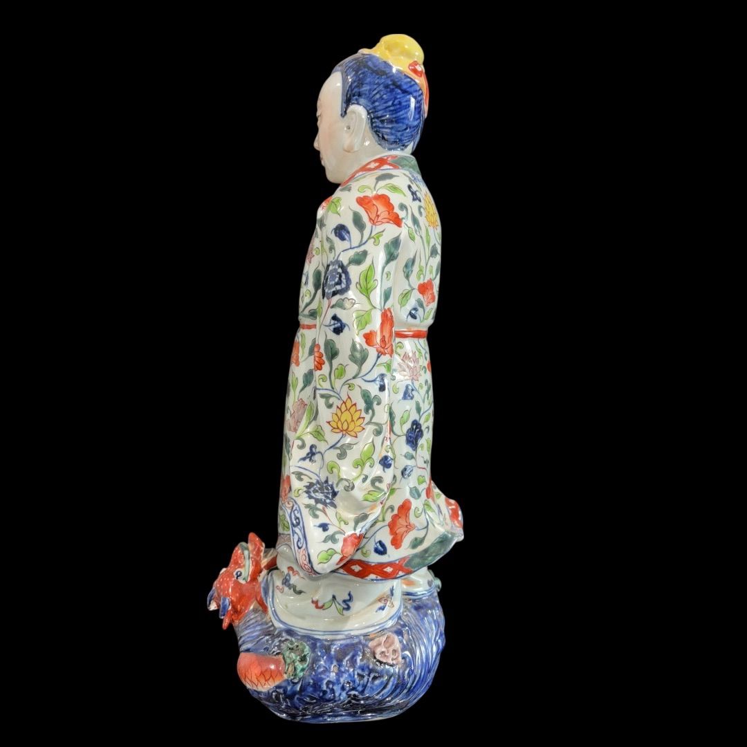 中国美術、大明宣徳年製 某有名資産家購入品 中国美術 七宝 手描き 大明宣徳年製 貴人 龍 華