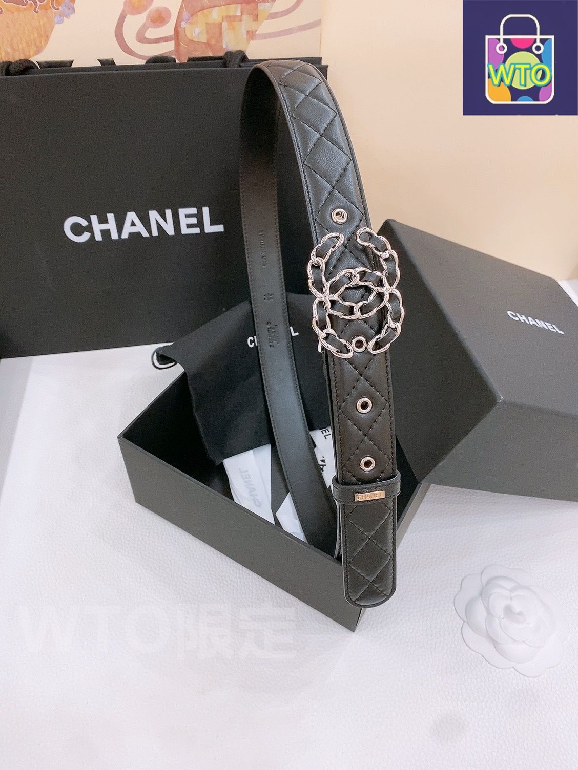 週末お値下げ中！【美品】CHANEL ブラックレザー ベルト 今日特価】Chanel シャネル レザーベルト-1 - メルカリ