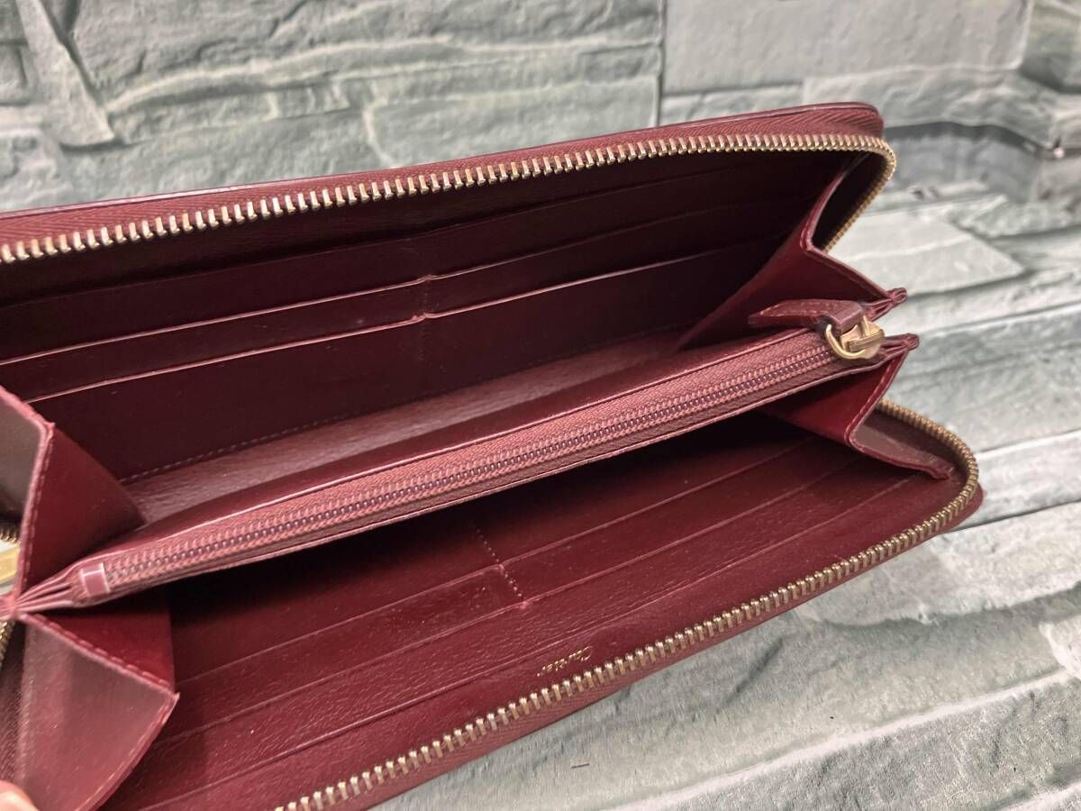 美品 HIROFU レザー 折り財布 センプレ ダークネイビー ロゴ