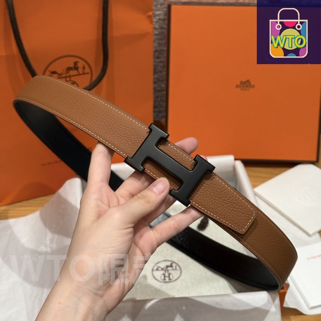 ⭐︎新品未使用⭐︎開封のみHERMES ホワイト ブラウン レザーベルト ⭐︎新品未使用⭐︎開封のみHERMES ホワイト ブラウン レザーベルト