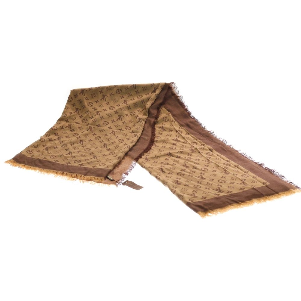 LOUIS VUITTON (ルイヴィトン) ショールモノグラム ストール ブラウン