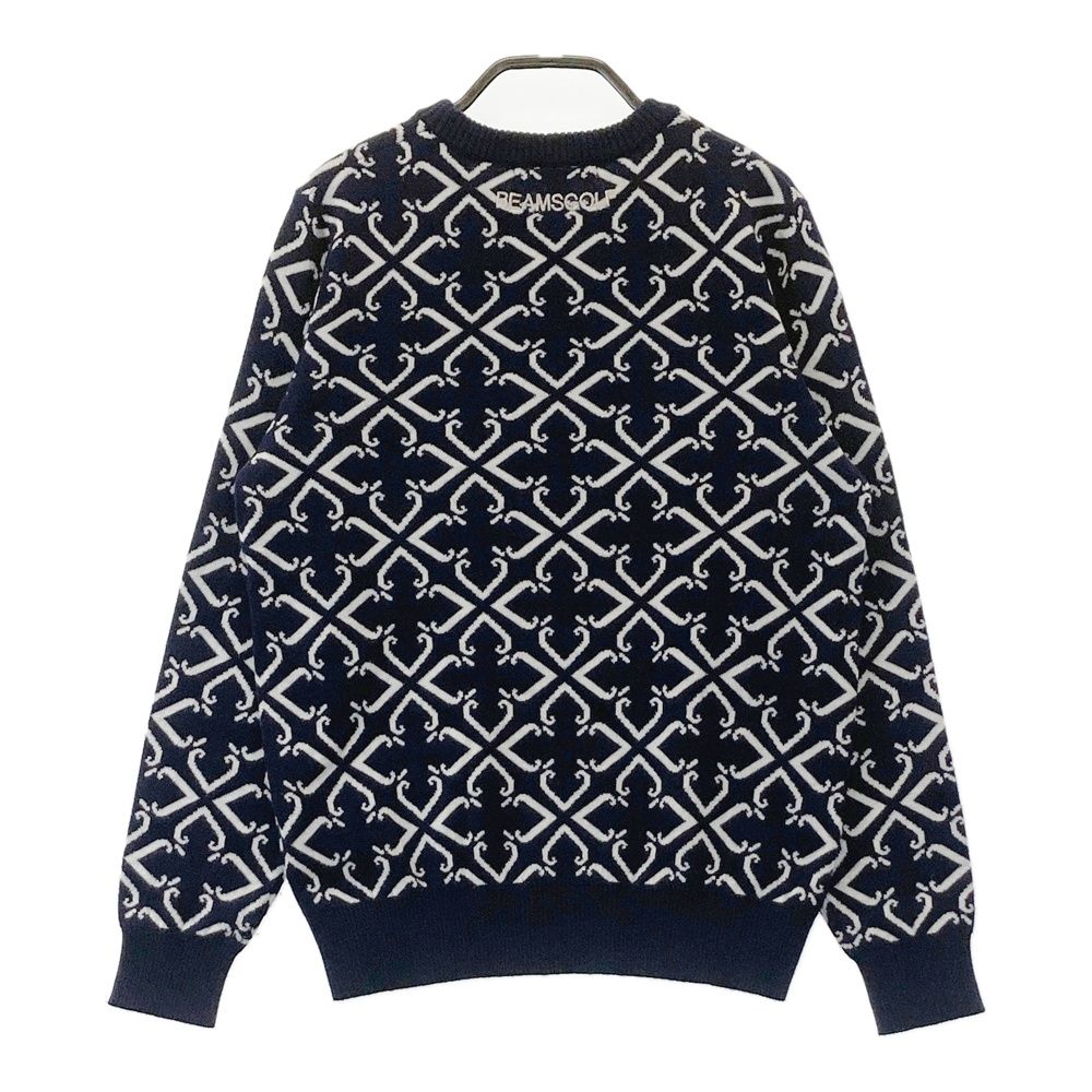 サイズ：M BEAMS GOLF ビームスゴルフ 長袖ニットセーター 総柄