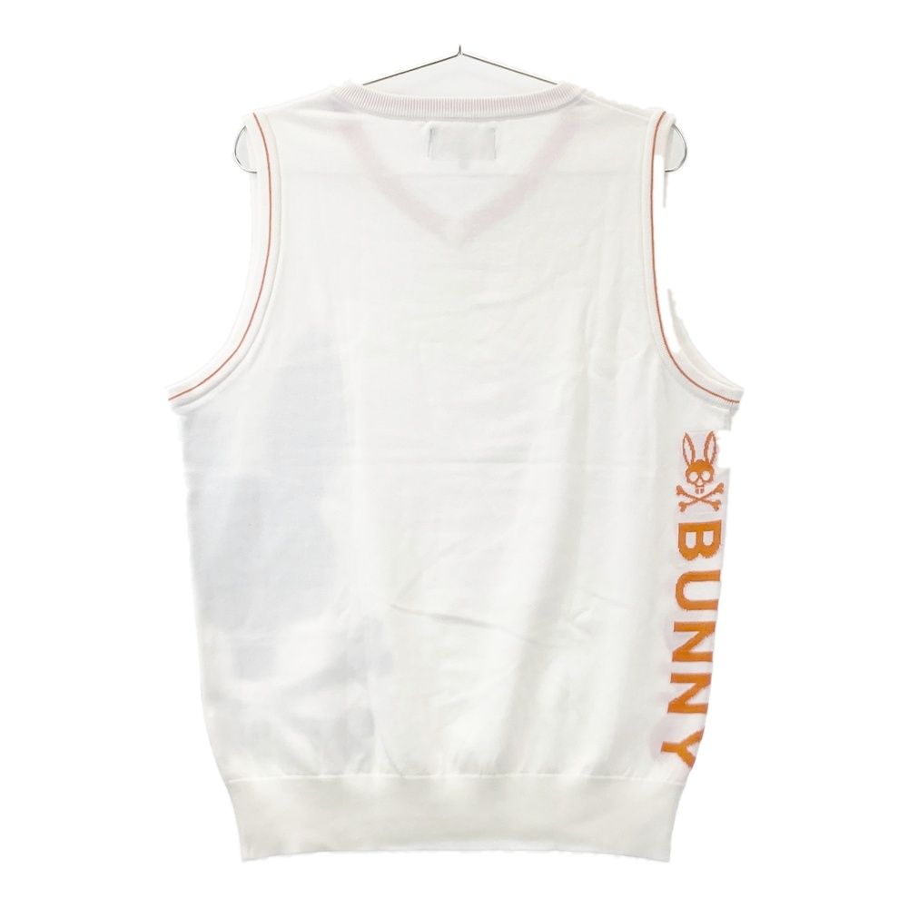 サイズ：XL PSYCHO BUNNY サイコバニー Vネックニットベスト ホワイト