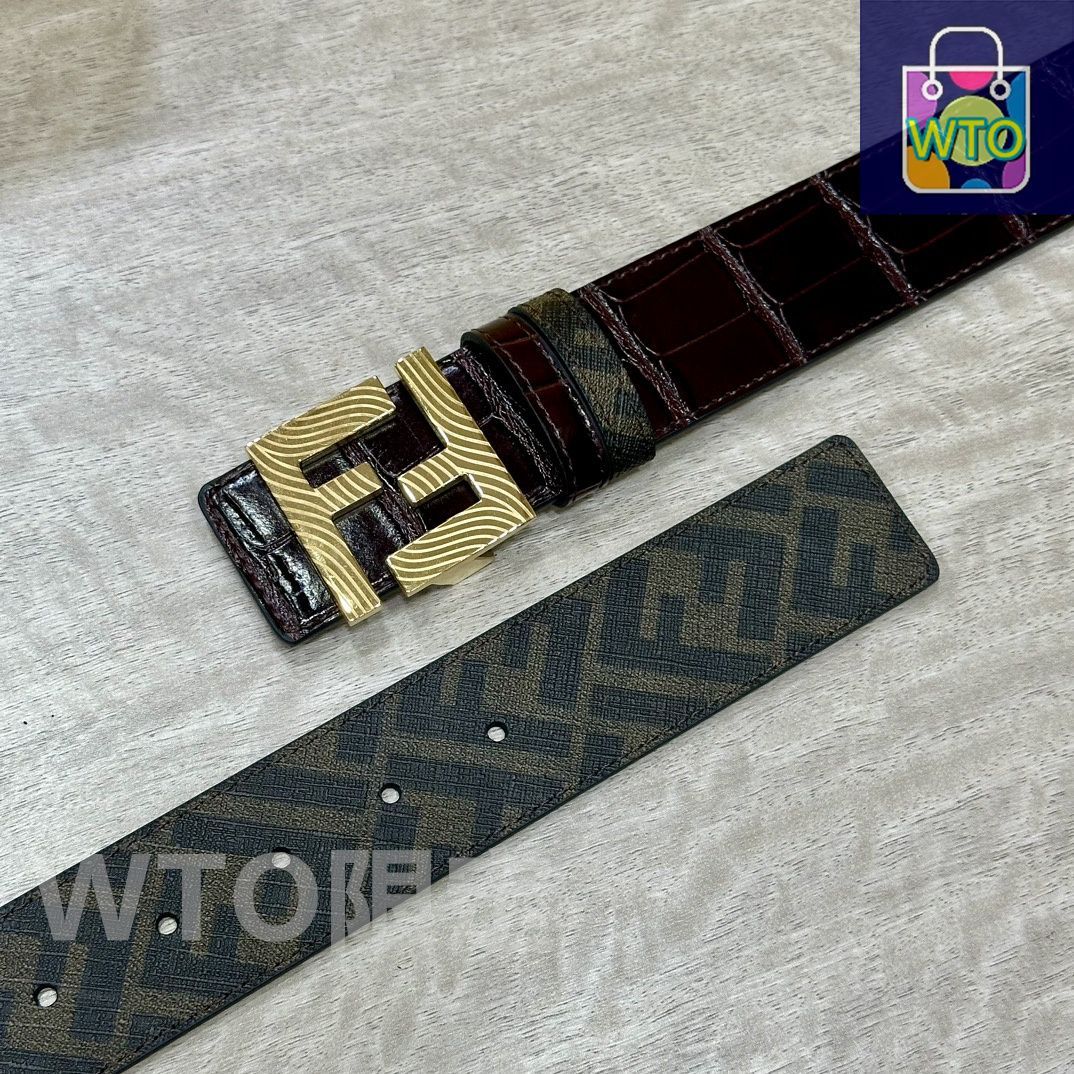 ベルト FENDI フェンディ FFスクエアベルト レザー ブラウン | Fendi