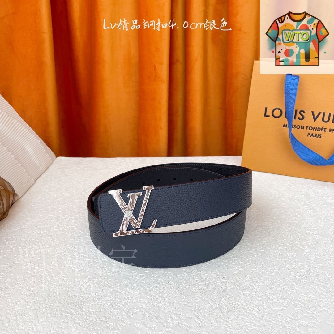 LOUIS VUITTON チェック柄レザーベルト ベルト・LV ダミエ 40MM リバーシブル その他のレザー｜ルイ・ヴィトン