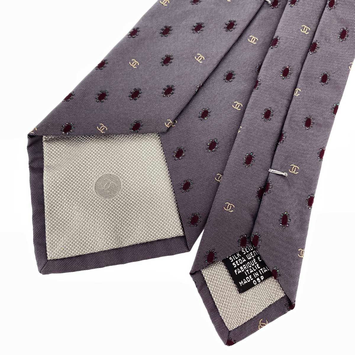 CHANEL シャネル ネクタイ ココマーク/05P/ シルク100％ ダーク