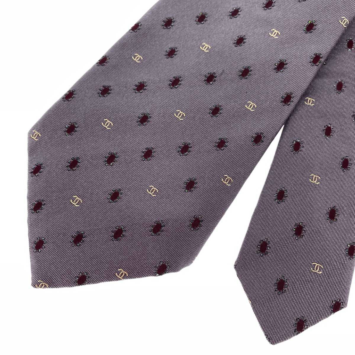 CHANEL シャネル ネクタイ ココマーク/05P/ シルク100％ ダーク