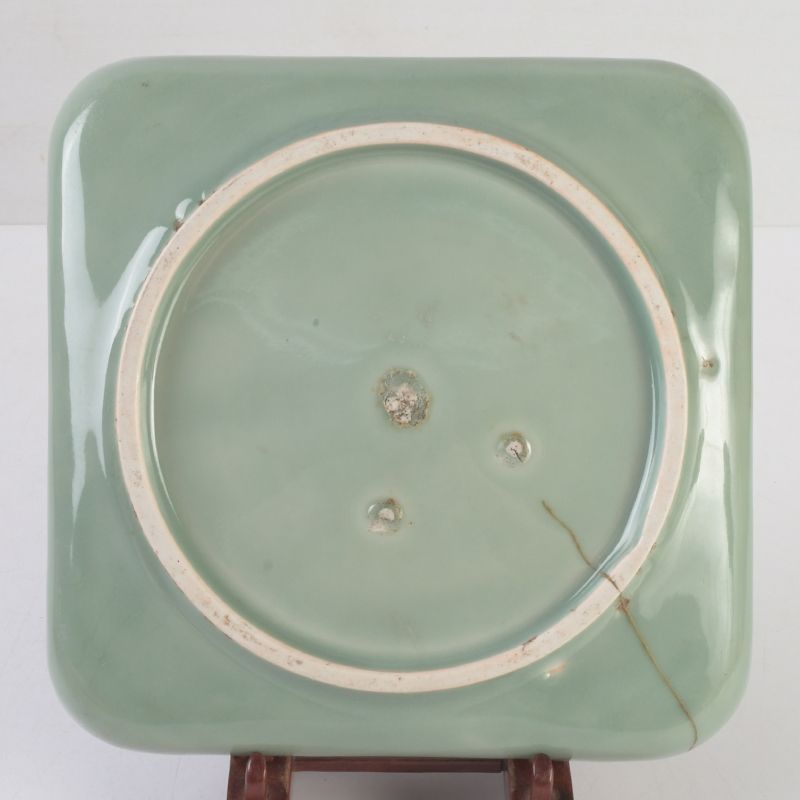 伊万里焼 古伊万里 青磁 染付山水文 角皿 時代箱付 N S329 - メルカリ