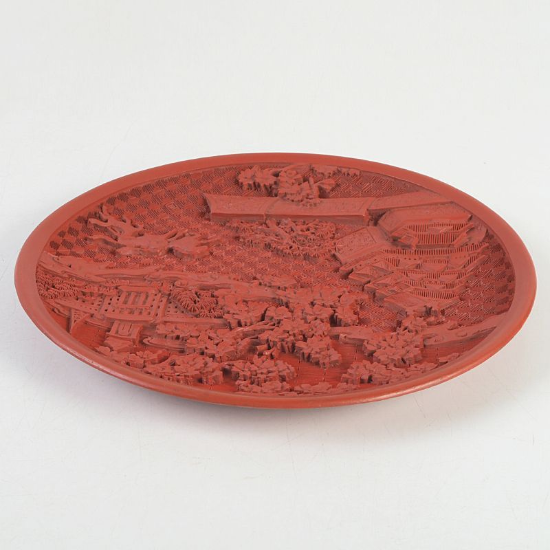 中国 堆朱 名古屋城・市役所刻 飾皿 記念品 箱付 C S330 - メルカリ